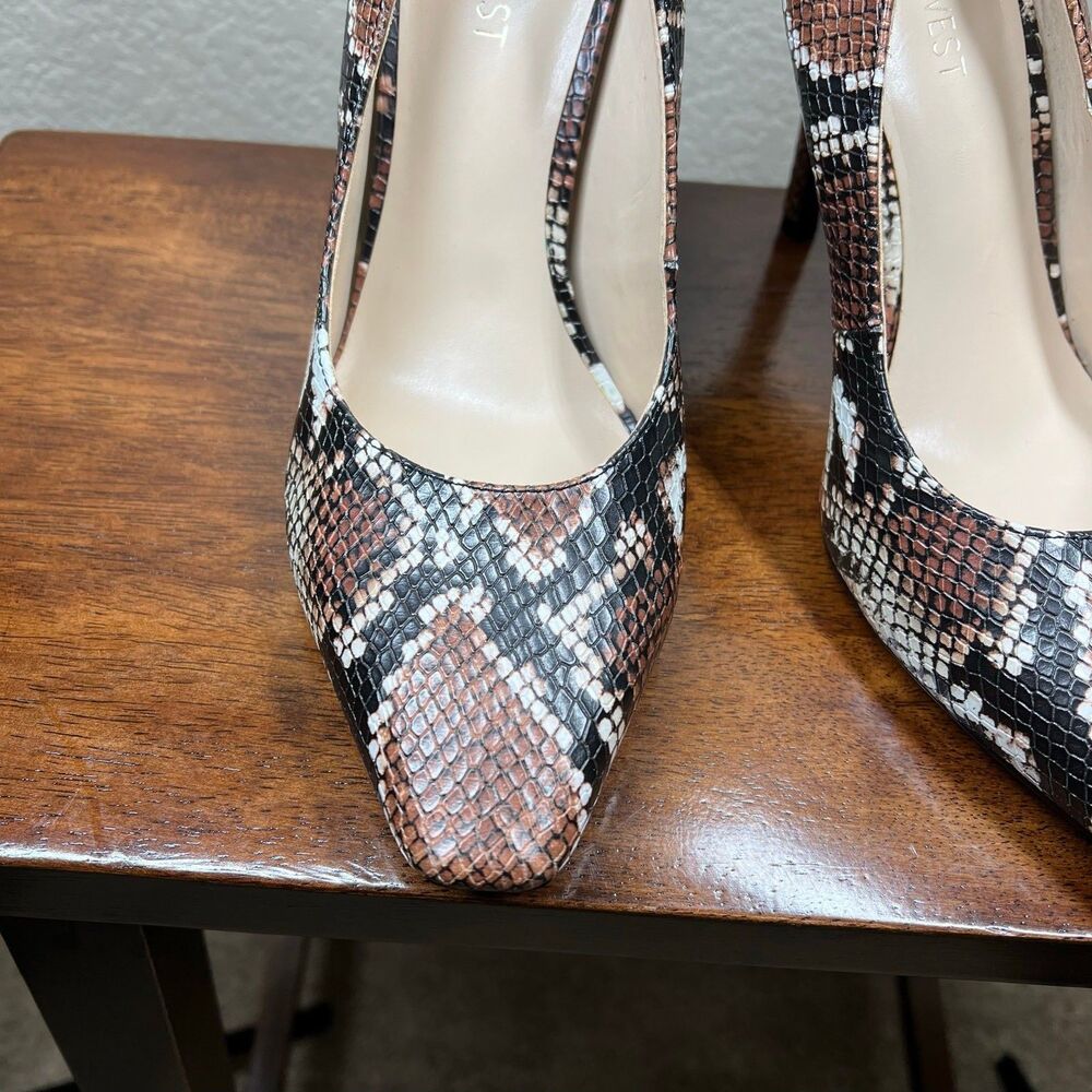 Nine West Pumps Womens Python Snake Print Pointed Toe Stiletto Heels  size 9M - Picture 13 of 15